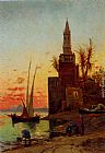 Hermann David Solomon Corrodi Sunset On The Nile painting